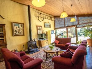 salon - sofá de la casa rural de Can Micos en Girona cerca de Barcelona