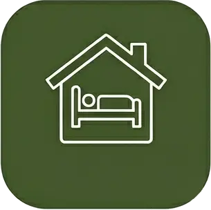 Icono de alojamiento incluido en el alquiler íntegro de la masía Can Micos, Girona.