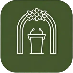 Icono de celebración de eventos, bodas y ceremonias en la casa rural Can Micos, Girona - Costa Brava.