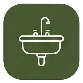 Icono de fregadero exterior funcional situado en la zona de barbacoa de la casa rural Can Micos, Girona.