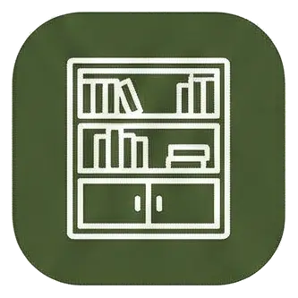 Icono de librería en los espacios comunes de la casa rural Can Micos, Girona.