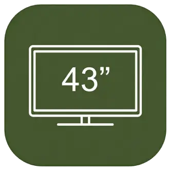 Icono de televisión de 43 pulgadas disponible en el salón de la casa rural Can Micos, Girona.