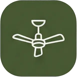 Ventilador de techo en las habitaciones de este alojamiento rural en Riudarenes (Girona), ideal para refrescar las noches de verano.